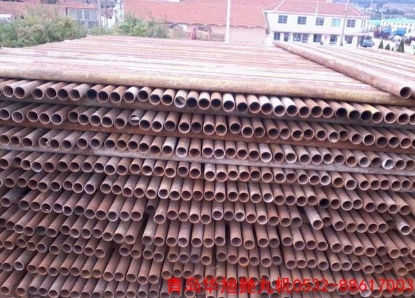 建筑用的架子管上的鐵銹及混凝土水泥拋丸機