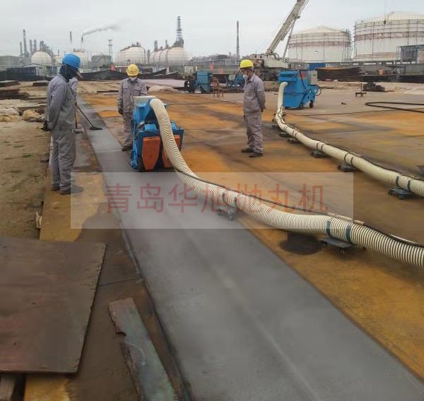 水平移動式拋丸機清理鋼板的效果