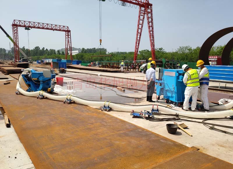 移動式拋丸機調(diào)試現(xiàn)場